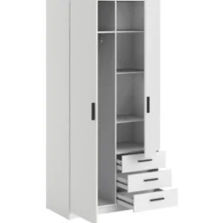 Kledingkast Sprint 2-deurs - wit - 200x98,5x50 cm