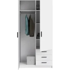 Kledingkast Sprint 2-deurs - wit - 200x98,5x50 cm
