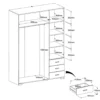 Kledingkast Timo 6-deurs - wit - 203x146x55 cm