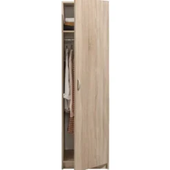 Kledingkast Varia 1-deurs - licht eiken - 175x49x50 cm