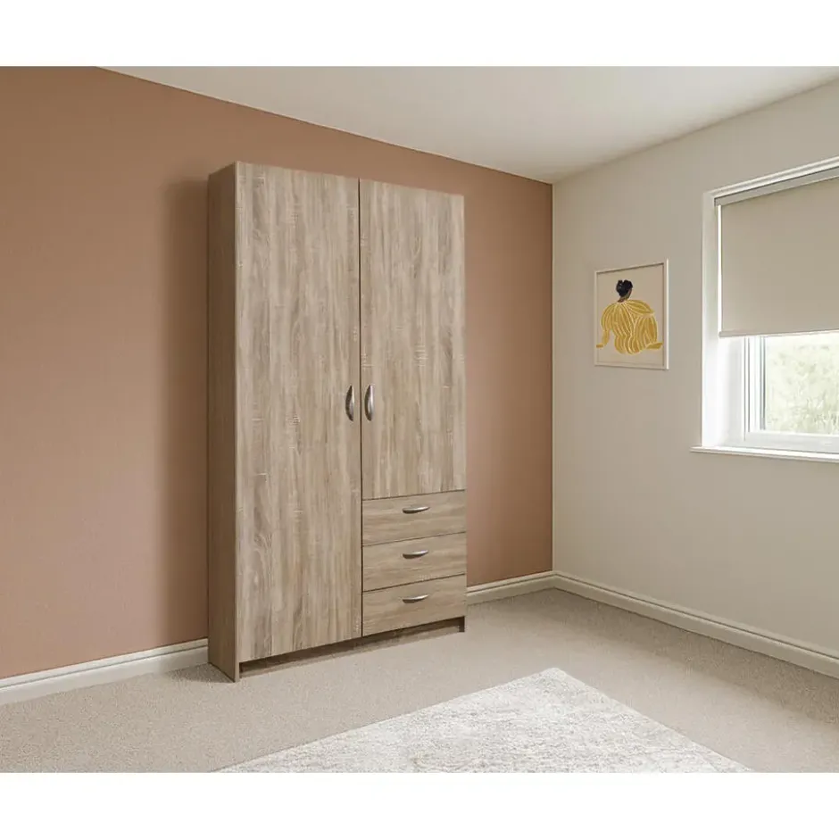 Kledingkast Varia 2-deurs - licht eiken - 175x97x50 cm