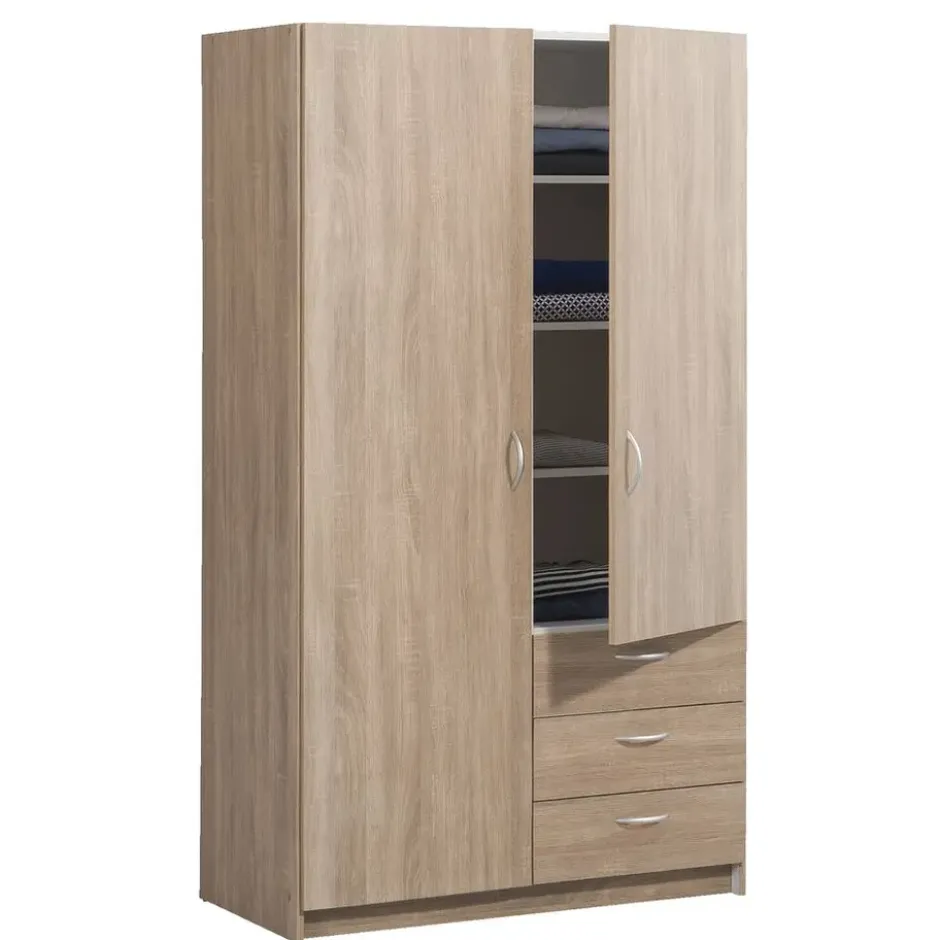 Kledingkast Varia 2-deurs - licht eiken - 175x97x50 cm