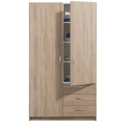 Kledingkast Varia 2-deurs - licht eiken - 175x97x50 cm