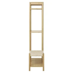 Kledingrek Naturel Bamboe - 14x39x165cm - Ember