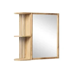 Klein badkamermeubel CIMAHI - 65 cmx20 cmx65 cm - Natuurlijk licht Hout paneel