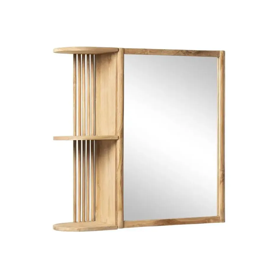 Klein badkamermeubel CIMAHI - 65 cmx20 cmx65 cm - Natuurlijk licht Hout paneel
