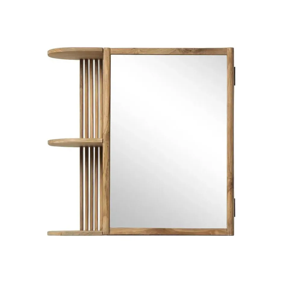 Klein badkamermeubel CIMAHI - 65 cmx20 cmx65 cm - Natuurlijk licht Hout paneel
