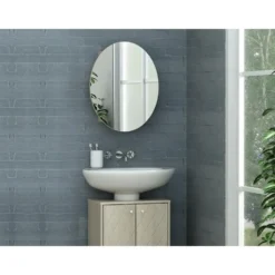 Klein badkamermeubel RURI - 48 cmx15 cmx60 cm - Natuurlijk licht Hout paneel