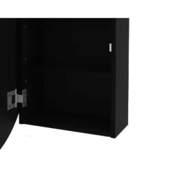 Klein badkamermeubel RURI - 48 cmx15 cmx60 cm - Zwart Hout paneel