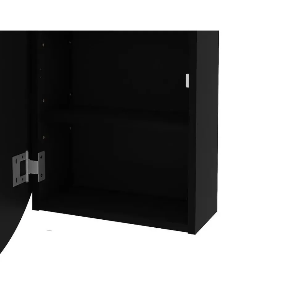 Klein badkamermeubel RURI - 48 cmx15 cmx60 cm - Zwart Hout paneel
