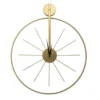 Klok - Luxe Gouden Ronde Hangende Klok - 55 x 65