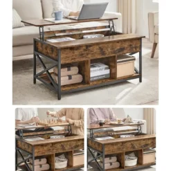 Koffietafel, salontafel met hefblad voor in de woonkamer