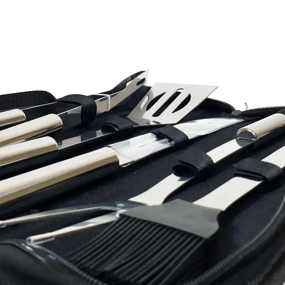 Krumble BBQ set 5-delig in opbergtas RVS