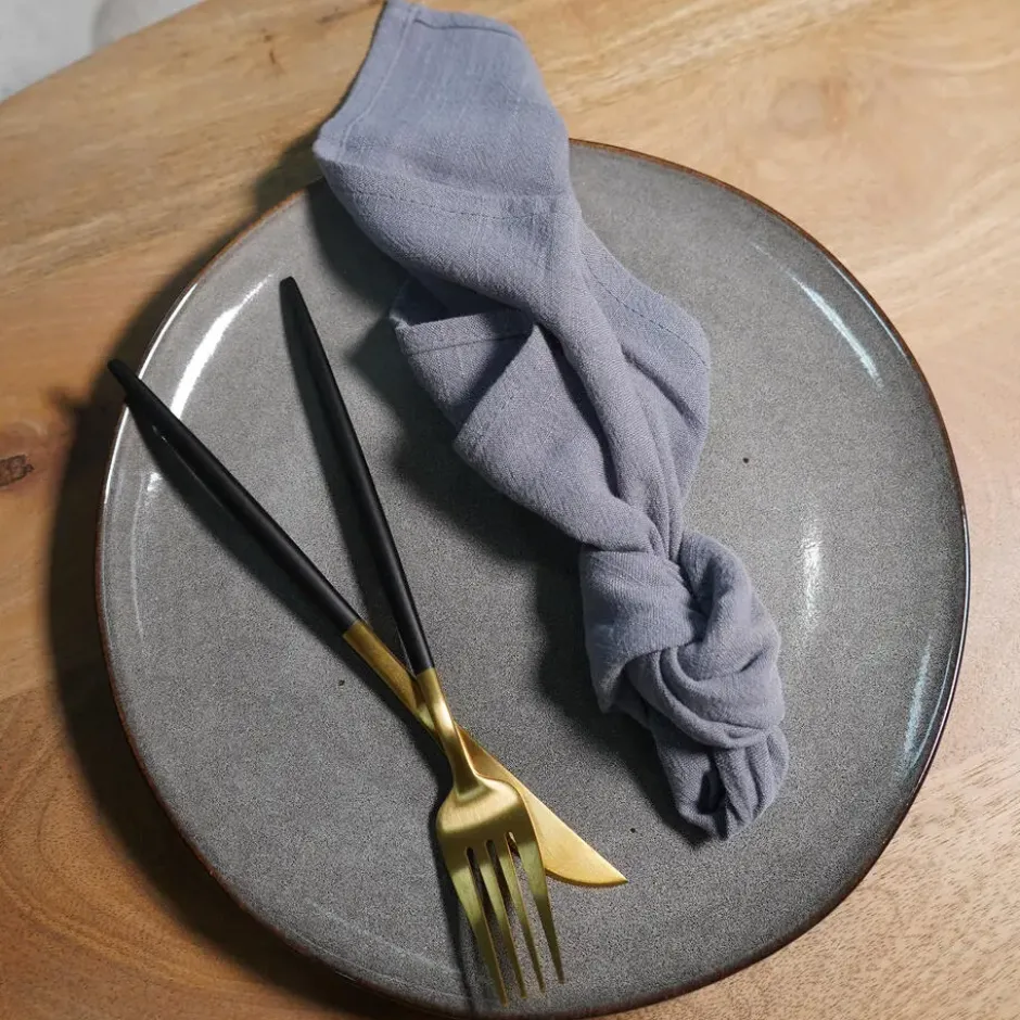 Krumble Bestekset (rond) - 24 delig - 6 persoons - Goud en zwart