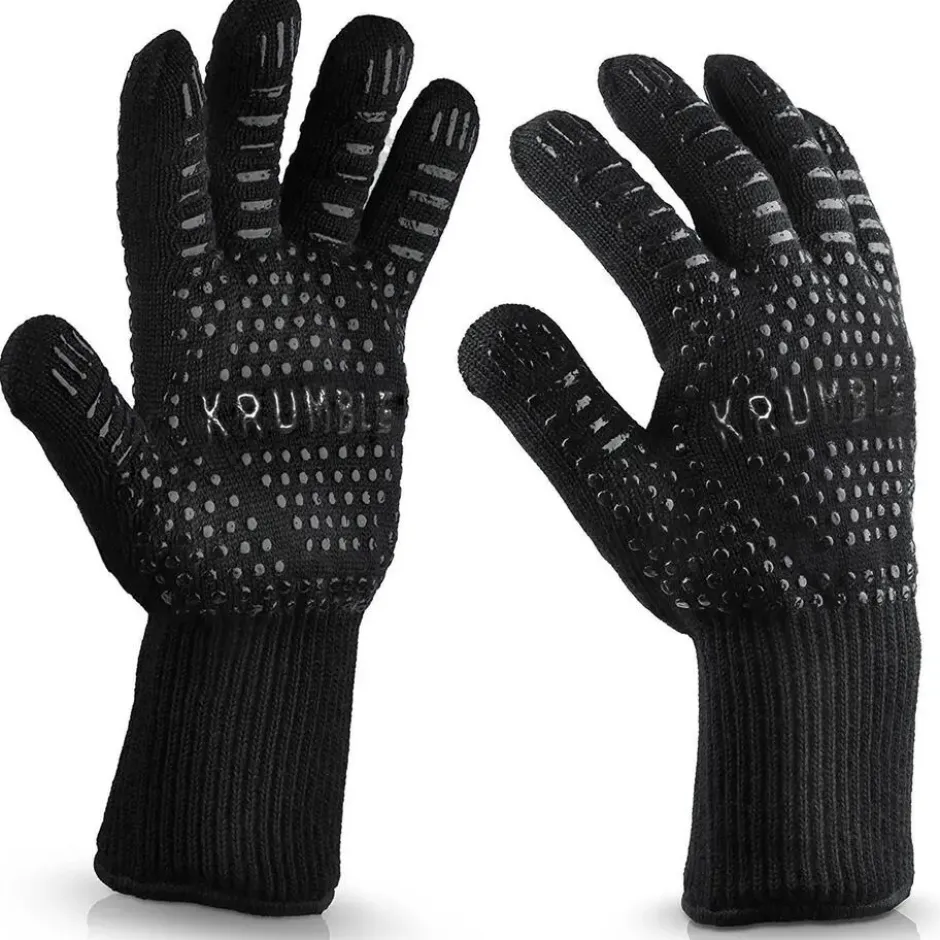 Krumble Hittebestendige oven handschoen - Zwart - Set van 2