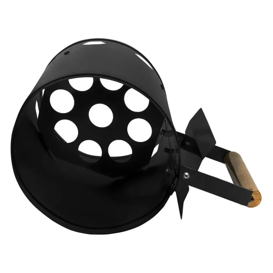 Krumble Houtskoolstarter RVS met houten handvat - Zwart