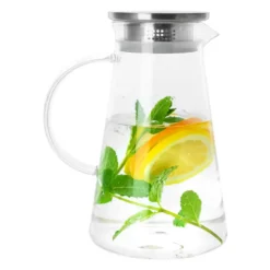 Krumble Karaf met filter, handvat en aluminium deksel - 1,2 L - Glas