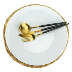 Krumble Placemat geweven rond - 30 cm - set van 4