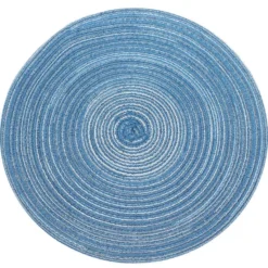 Krumble Placemat rond - Blauw/grijs - Set van 8