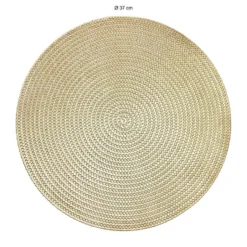 Krumble Placemat rond - PVC - Goud - Set van 4