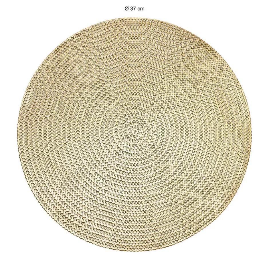 Krumble Placemat rond - PVC - Goud - Set van 4