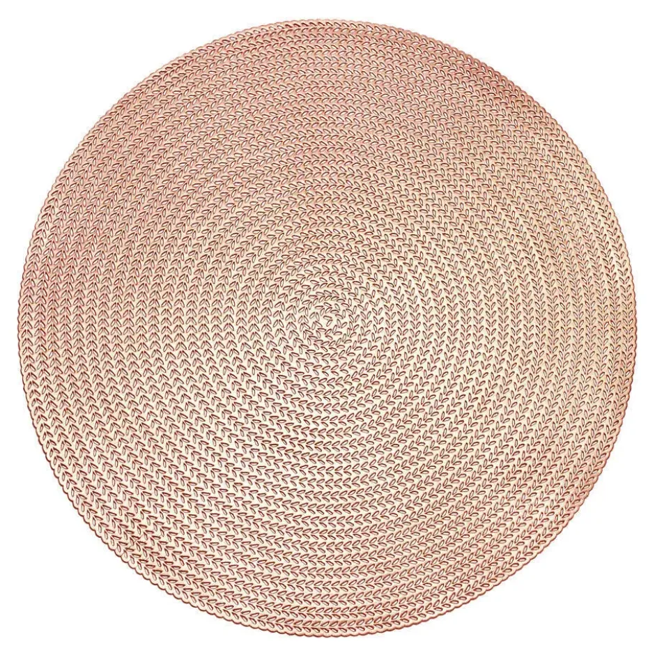 Krumble Placemat rond - PVC - Rosegoud - Set van 6