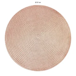 Krumble Placemat rond - PVC - Rosegoud - Set van 6