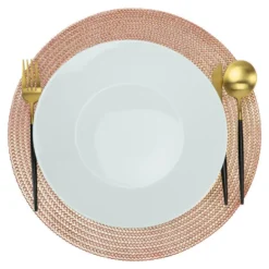 Krumble Placemat rond - PVC - Rosegoud - Set van 4