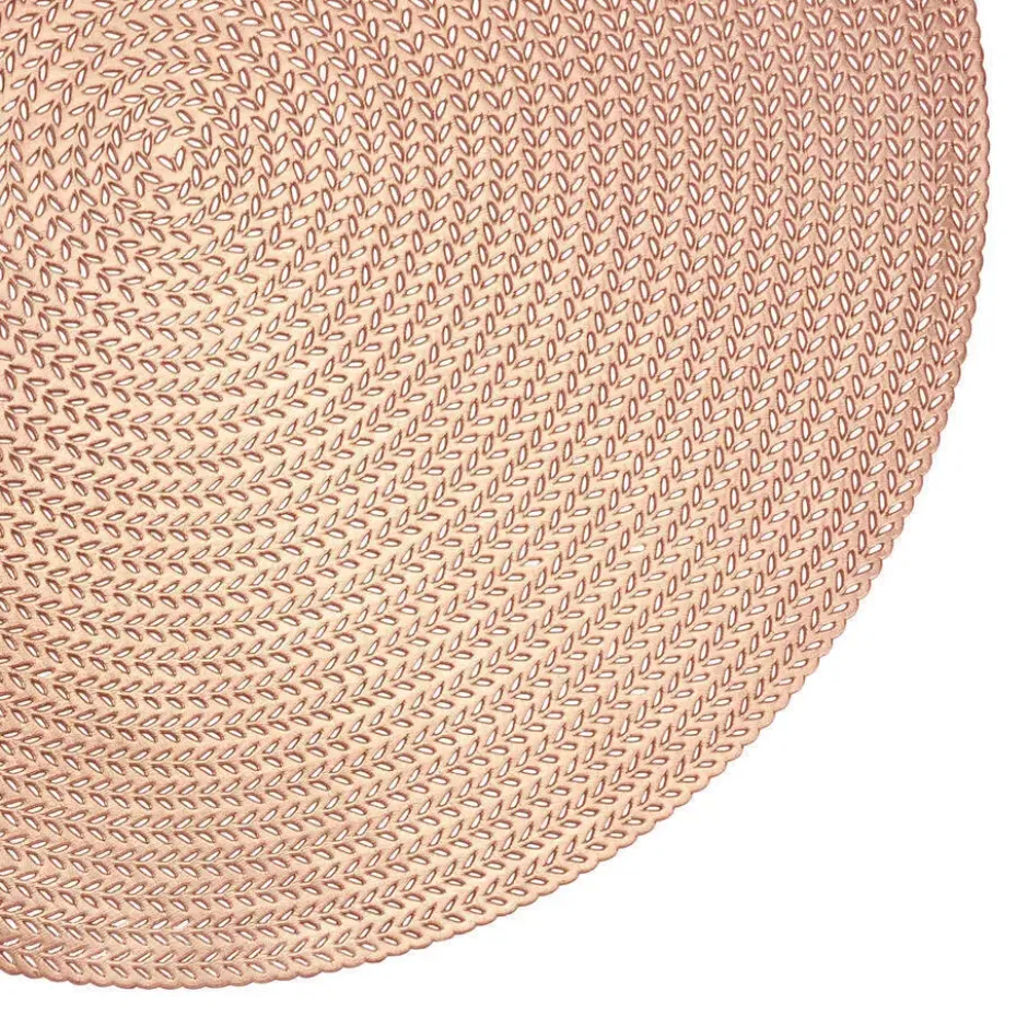 Krumble Placemat rond - PVC - Rosegoud - Set van 4