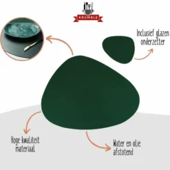 Krumble Placemat set design - 8 stuks - Groen