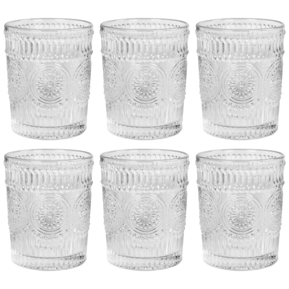 Krumble Waterglas vintage - 260 ml - Set van 6