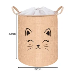 Kruzzel Speelgoedmand - beige - 35L - 32 x 43 cm - opbergmand