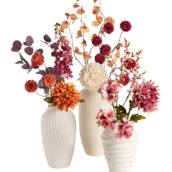 Kunstbloem Chrysantum Spray - roze - 63 cm