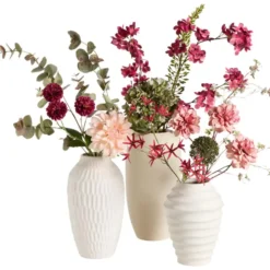 Kunstbloem Dahilia Spray - perzikkleur - 75 cm