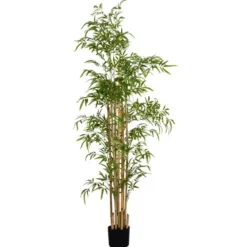 Kunstplant Bamboe in pot - groen - 180 cm