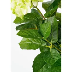 Kunstplant hortensia - lichtgroen - in grijze pot - Hydrangea - 45 cm