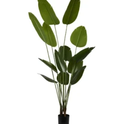 Kunstplant Strelitzia in pot - groen/zwart - 180 cm