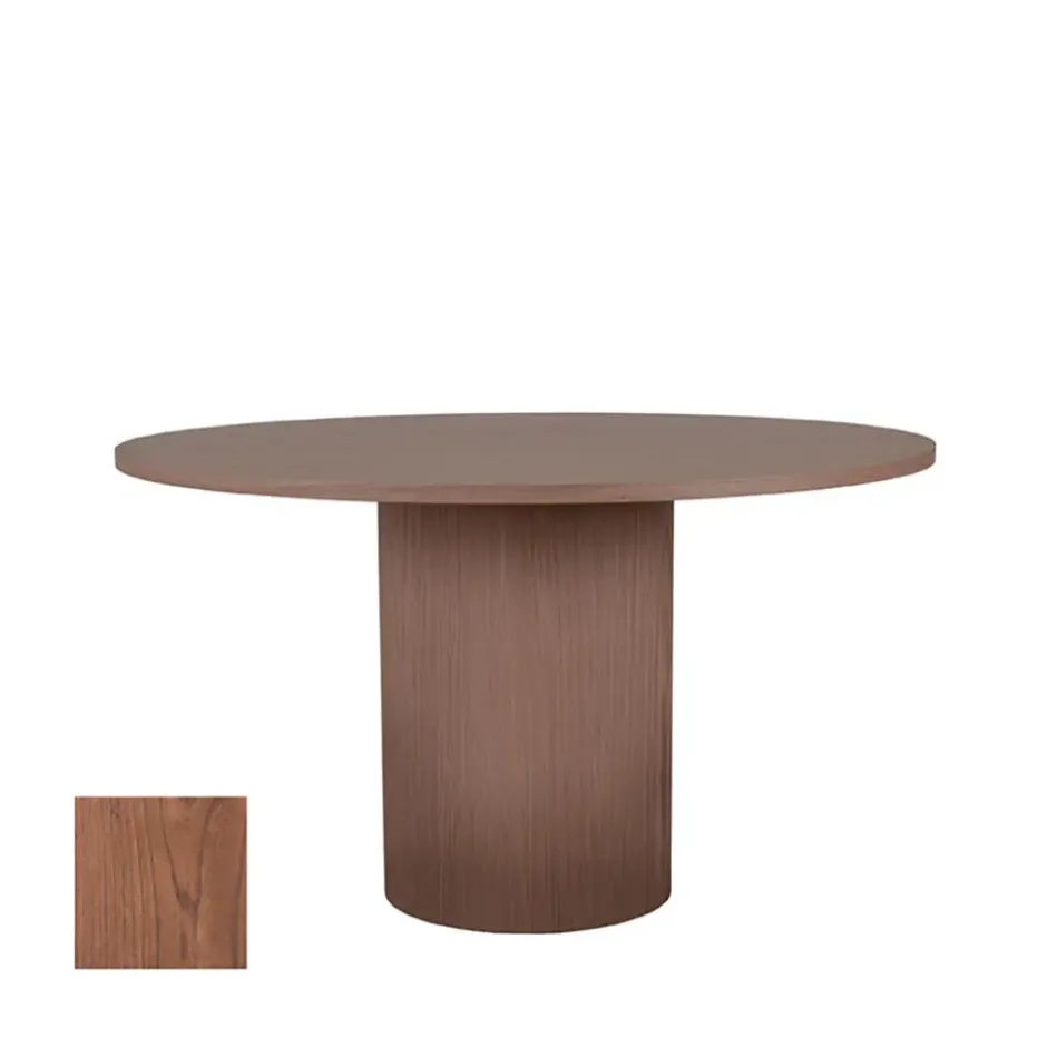 LABEL51 - Eetkamertafel Oliva - Walnoot - 130x130x75cm