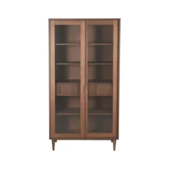 LABEL51 - Vitrinekasten Jule - Walnoot - 49x100x180cm