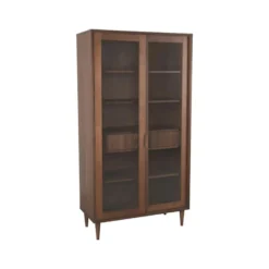 LABEL51 - Vitrinekasten Jule - Walnoot - 49x100x180cm