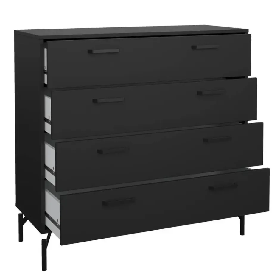 Ladekast Canada - mat zwart - 96x99x40 cm