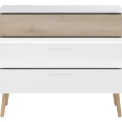 Ladekast Hardy 91cm met 3 lades - wit/eik