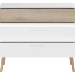 Ladekast Hardy 91cm met 3 lades - wit/eik