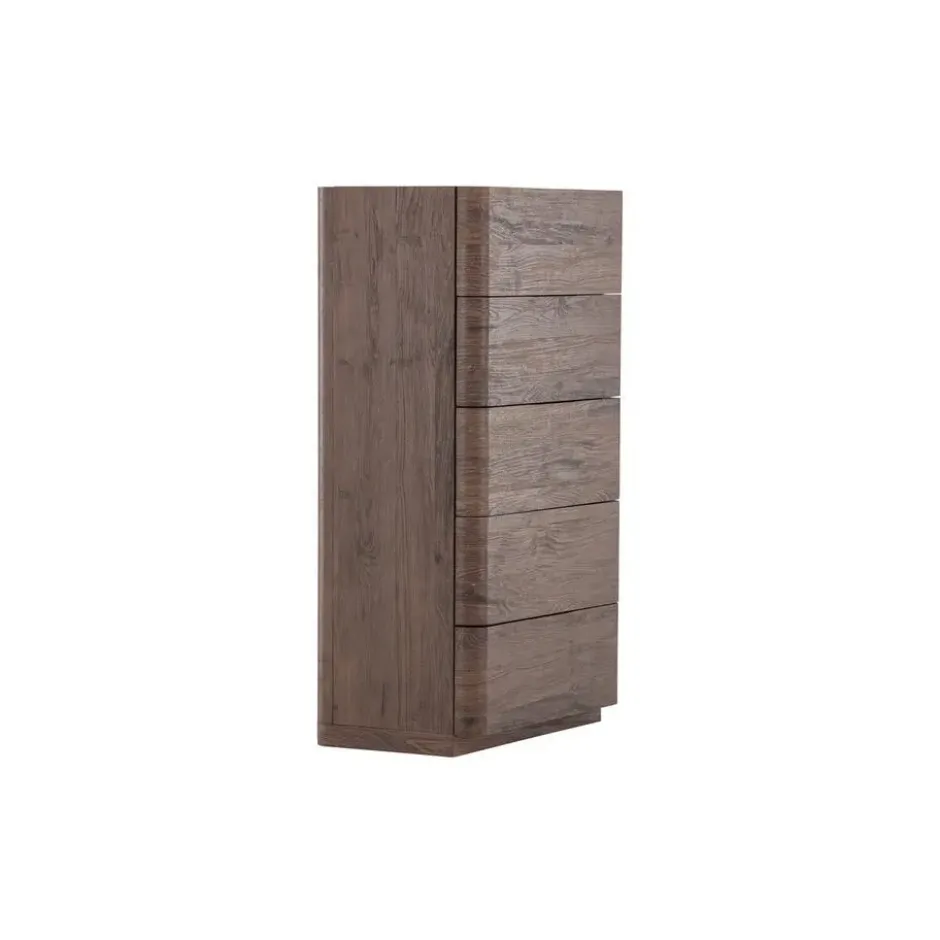 Ladekast 5 Lades - Donkerbruin MDF - 55x35x100cm - Noble