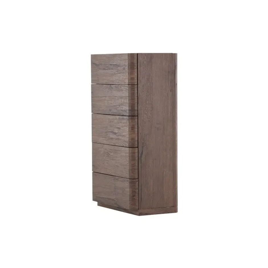 Ladekast 5 Lades - Donkerbruin MDF - 55x35x100cm - Noble