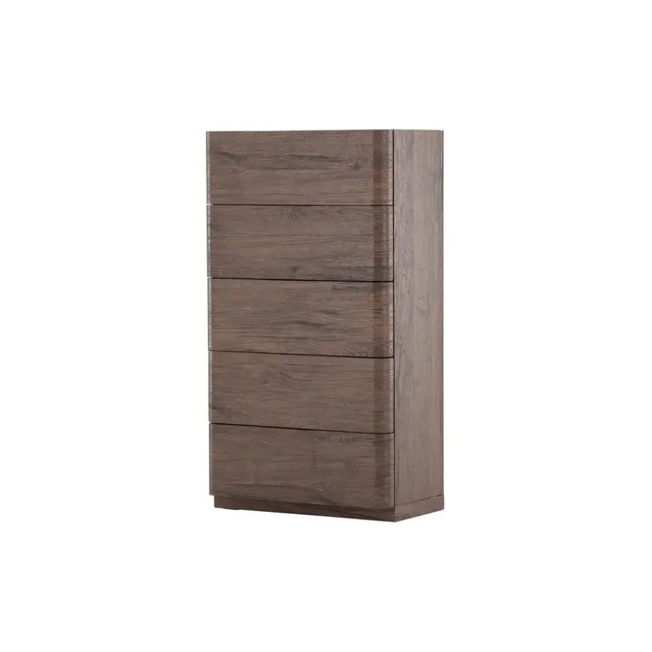Ladekast 5 Lades - Donkerbruin MDF - 55x35x100cm - Noble
