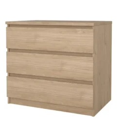 Ladekast - 3 Lades - Licht Naturel Hout - 77x50x68cm - Ylva