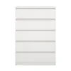Ladekast - 5 Lades - Wit Hout - 77x50x111cm - Ylva