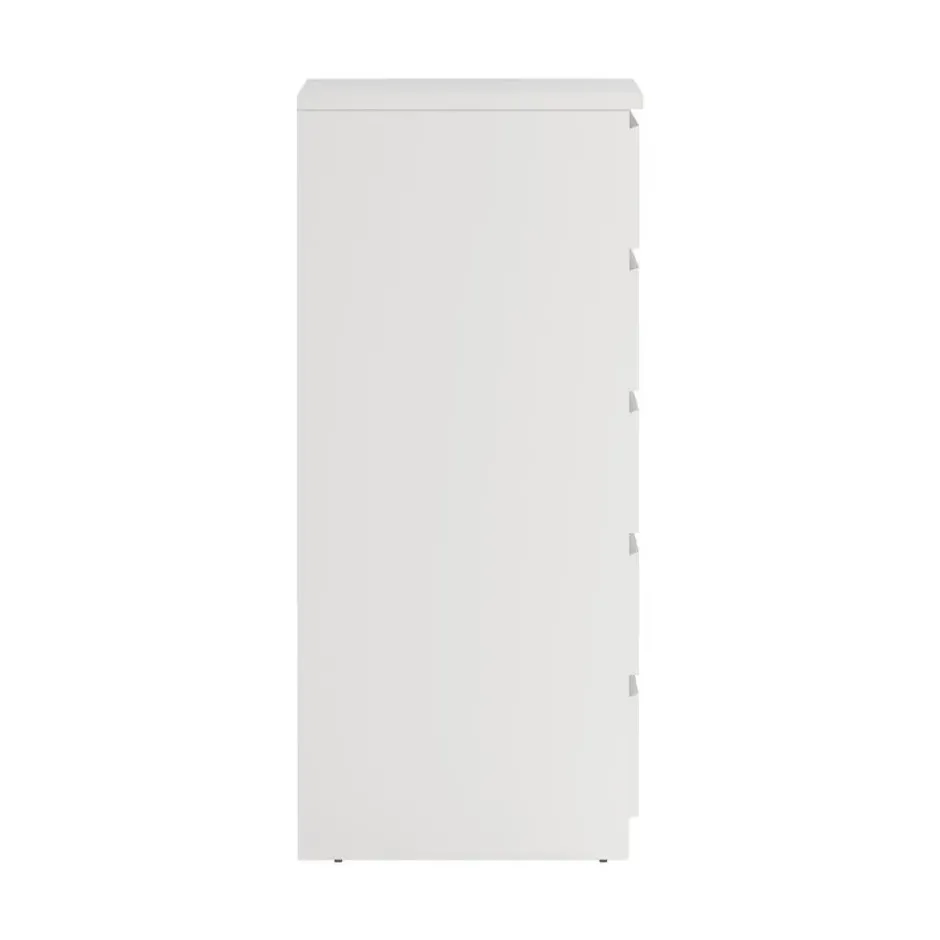 Ladekast - 5 Lades - Wit Hout - 77x50x111cm - Ylva