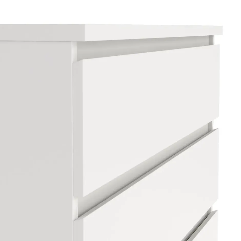 Ladekast - 5 Lades - Wit Hout - 77x50x111cm - Ylva